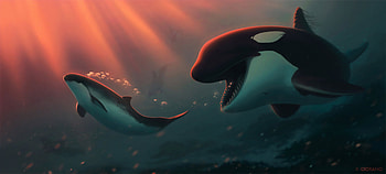 Dolphin Bubbles , dolphin, fish, animals, artist, artist, artwork, digital-art, deviantart HD wallpaper