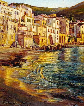 Cefalu, Mediterranean Paintings, Sicily, Art HD phone wallpaper