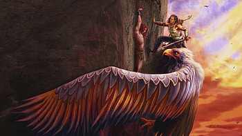 Eagle Rider, slave, rider, fantasy, eagle HD wallpaper