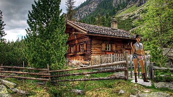 America Style, cowgirls, brunettes, boots, ranch house HD wallpaper