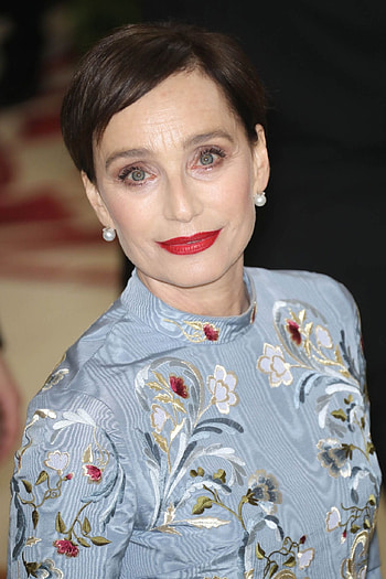 Kristin Scott Thomas, Met Gala appearance, Fashion icon, Red carpet elegance HD phone wallpaper