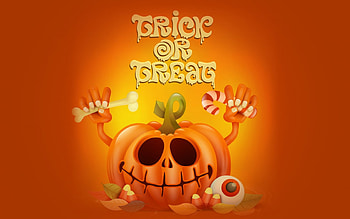 Happy Halloween!, halloween, fantasy, pumpkin, card, orange HD wallpaper