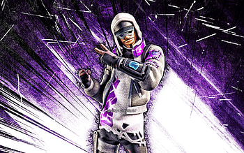 Stratus, grunge art, Fortnite Battle Royale, Fortnite characters, Stratus Skin, violet abstract rays, Fortnite, Stratus Fortnite HD wallpaper