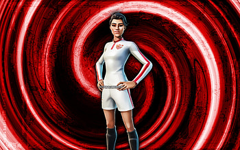 Derby Dominator, red grunge background, Fortnite, vortex, Fortnite characters, Derby Dominator Skin, Fortnite Battle Royale, Derby Dominator Fortnite HD wallpaper