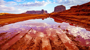 Reflections in Time - Monument Valley, Utah, Arizona, landscape, sky, rocks, usa HD wallpaper
