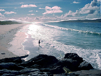 Lady on the Shore, island, ocean, beach HD wallpaper