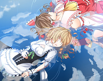 Wet Dreams, blue, marisa, hakurei, touhou, sky HD wallpaper