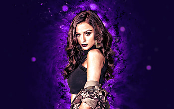 Cher Lloyd, , violet neon lights, british singer, beauty, british celebrity, Cher Lloyd HD wallpaper