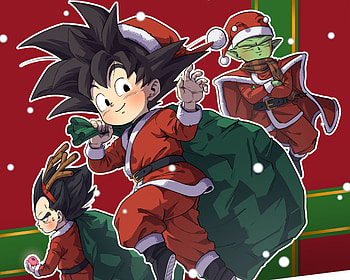 Dragon Ball DAIMA Festive – Goku, Vegeta & Piccolo Holiday Heroes, Anime, Dragon Ball DAIMA, Vegeta (Dragon Ball), Goku, Piccolo (Dragon Ball), Goku & Vegeta HD wallpaper