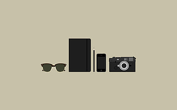 Minimalism, Camera, Spectacles, Glasses, Tele, Purse, Items HD wallpaper