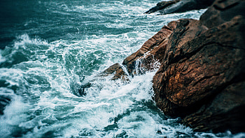 Nature, Water, Sea, Waves, Rock, Shore, Bank HD wallpaper