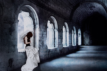 Loneliness, white, abstract, alone, loneliess, dress, woman HD wallpaper
