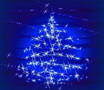Sapphire Christmas, blue, abstract, sparkling, light, christmas, tree HD wallpaper