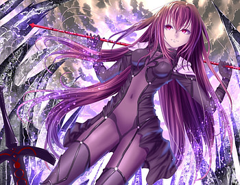 Lancer, sweet, purple hair, cute, girl, beautiful, long hair, dress, beauty, woman, anime girl, purple, lady, anime, pretty, lovely, female HD wallpaper