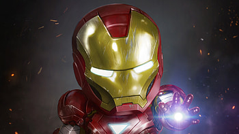 Chibi Iron Man Artwork, iron-man, artwork, artist, digital-art, superheroes HD wallpaper