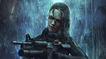 Cyberpunk Sniper, cyberpunk, artist, artwork, digital-art, artstation HD wallpaper