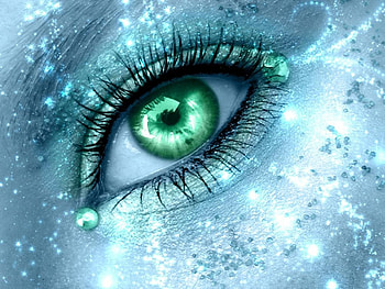 Green Eye, winter, eye, 3d, green HD wallpaper