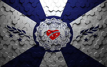 Flag of Belford Roxo, honeycomb art, Belford Roxo hexagons flag, Belford Roxo, 3d hexagons art, Belford Roxo flag HD wallpaper