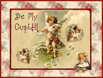 Be My Cupid, valentine, love, hearts, cupid, flowers, candy HD wallpaper