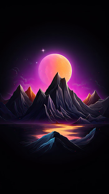 Colorful Dark Mountain, colorful, nature, mountain HD phone wallpaper