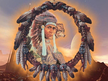 the dreamcatcher, wolf, cheif HD wallpaper