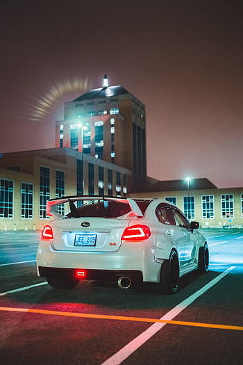Subaru, Cars, Car, Back View, Rear View, Spoiler, Subaru Sti HD phone wallpaper