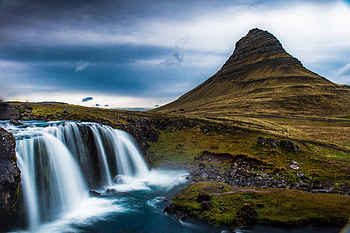 Iceland, fun, waterfall, cool, nature, mountain HD wallpaper