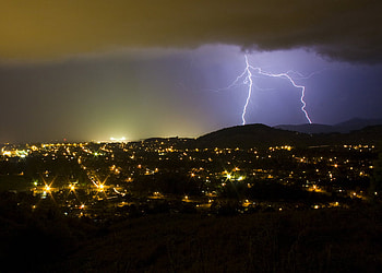 City storm, beautiful, nature, city, storm HD wallpaper
