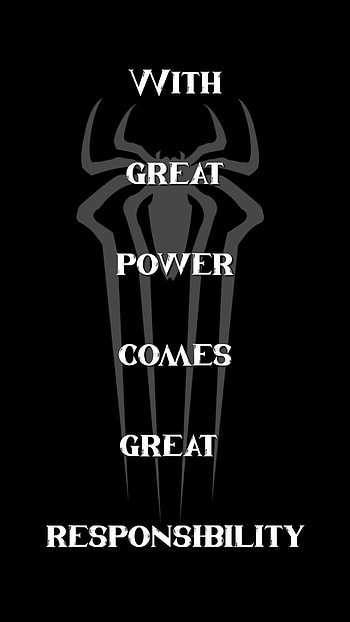 Spiderman Quote, symbol, Black HD phone wallpaper