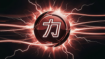 力 (Chikara) Power Emblem, Japanese Logo, Kanji, Power (TV Show), Lightning HD wallpaper