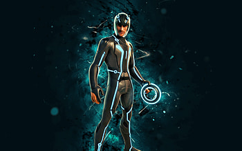 Helmet Packet, , blue neon lights, Fortnite Battle Royale, Fortnite characters, Helmet Packet Skin, Fortnite, Helmet Packet Fortnite HD wallpaper
