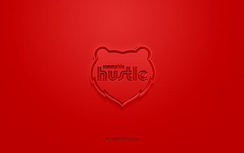 Memphis Hustle, creative 3D logo, red background, NBA G League, 3d emblem, American Basketball Club, Memphis, USA, 3d art, basketball, Memphis Hustle 3d logo HD wallpaper