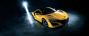 Honda NSX, yellow car, 2020 HD wallpaper
