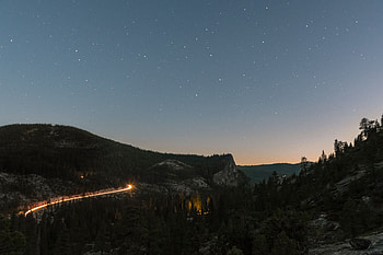 Nature, Sky, Mountains, Stars, Night, View From Above, Starry Sky HD wallpaper