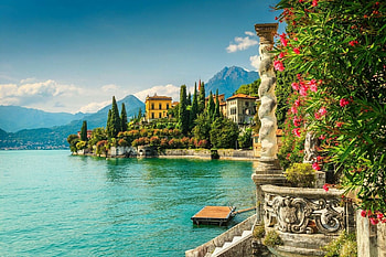 Lakeside Retreat, water, lake, scenery, graph, villa, italy HD wallpaper