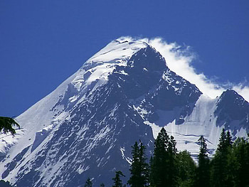 14 Falaksair Peak Swat Valley in Pakistan, cold, blue sky green trees, snow, mountain HD wallpaper