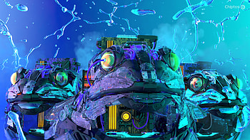 Chiptos X 3D Robot Frog Toad Robot NFT Background Aqua HD wallpaper