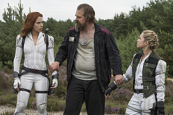 Scarlett Johansson and David Harbour, Florence Pugh HD wallpaper