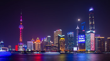 Shanghai Skyline, Night view, Beautiful architecture, Urban beauty HD wallpaper