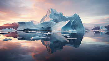 Majestic Iceberg Sunset, nature, iceberg HD wallpaper
