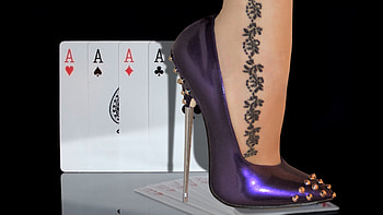 Lets Play, sexy, Cards, High Heels, Legs, Stockings HD wallpaper