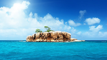 Preview island, rocks, sea HD wallpaper