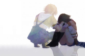 Tidus & Yuna, final fantasy x, games, final fantasy x-2, ff10, yuna, ffx, white background, tidus, final fantasy 10, video games, duo HD wallpaper