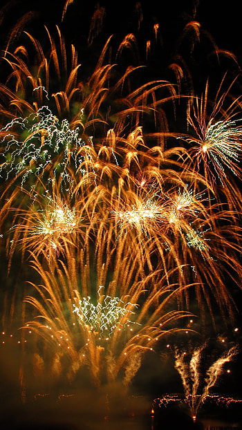 Firework, Yellow HD phone wallpaper