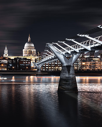 Cities, Architecture, Night City, Bridge, Temple HD phone wallpaper