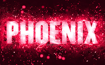 Happy Birtay Phoenix, , pink neon lights, Phoenix name, creative, Phoenix Happy Birtay, Phoenix Birtay, popular american female names, with Phoenix name, Phoenix HD wallpaper