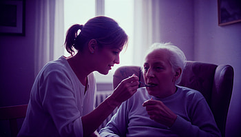 Tender Caregiver Moment —, Eating HD wallpaper