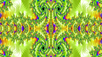 Trippy Psychedelic Fractal, trippy, psychedelic, aesthetic, yellow, Abstract, fractal HD wallpaper