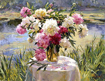 В.Гусев, still life, table, painting, art, flower HD wallpaper