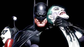 Batman, Joker & Harley, Batman, Joker, Harley Quinn, Alex ross HD wallpaper